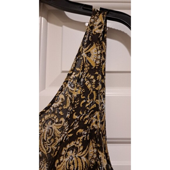 Intimately Free People Yellow & Black Paisley Tiered Ruffle Tank Top Tunic M - Picture 6 of 15